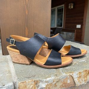 Kork - Ease black healed sandals